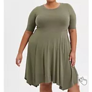 NWT Torrid Olive Green Skater Dress Size 2X
